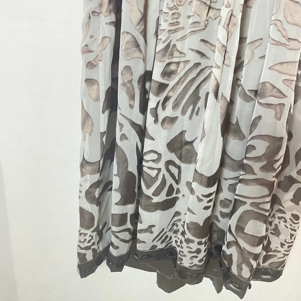 NWT Nicole Miller Beautiful FairyCore  Coquette Silver Gray Floral Dress Size 14